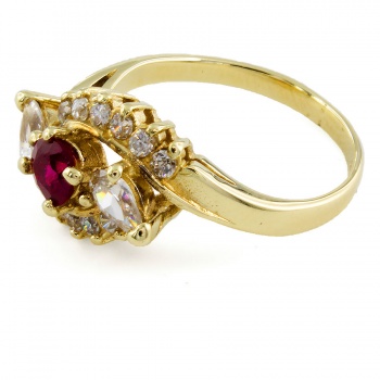 9ct Gold Cubic Zirconia 3 Stone Ring Size M